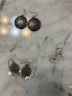 Silver-Tone Filigree Disc Earrings - Women's Jewelry
